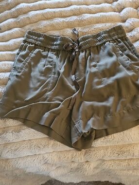 Workshop Republic Clothing Olive High-Waist Drawstring Shorts